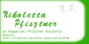 nikoletta pfisztner business card